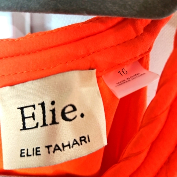 Elie Tahari Orange Maxi Dress Size 16 - Picture 3 of 11